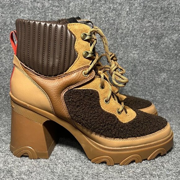 Sorel Women's Brex Heel Cozy Lace Bootie Boot Tawny Buff Brown Size 11 NWOB - Picture 1 of 10